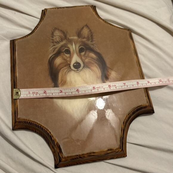 Vintage Collie Dog Etching Wood Wall Plaque Art Robert K. Reynolds-Forbes - Picture 6 of 6